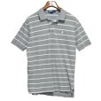 画像1: 【ビンテージ】【ラルフローレン】POLO RALPH LAUREN 【グレー×白ライン】コットン【ポロシャツ】【サイズＬ】 <br> (1)