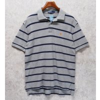 【ラルフローレン】 【POLO ralph lauren】【グレーｘ紺】【ボーダー】【ポロシャツ】 【サイズL】  