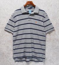 【ラルフローレン】 【POLO ralph lauren】【グレーｘ紺】【ボーダー】【ポロシャツ】 【サイズL】  