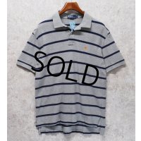 【ラルフローレン】 【POLO ralph lauren】【グレーｘ紺】【ボーダー】【ポロシャツ】 【サイズL】  