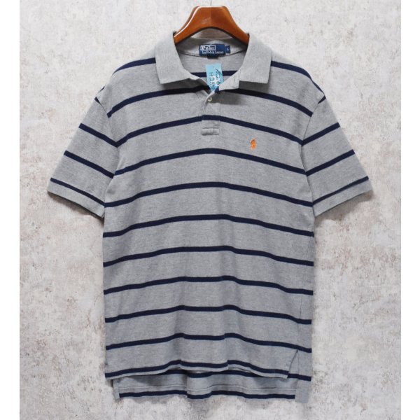 画像1: 【ラルフローレン】 【POLO ralph lauren】【グレーｘ紺】【ボーダー】【ポロシャツ】 【サイズL】  