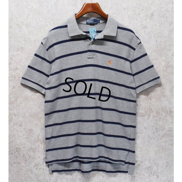 画像1: 【ラルフローレン】 【POLO ralph lauren】【グレーｘ紺】【ボーダー】【ポロシャツ】 【サイズL】  