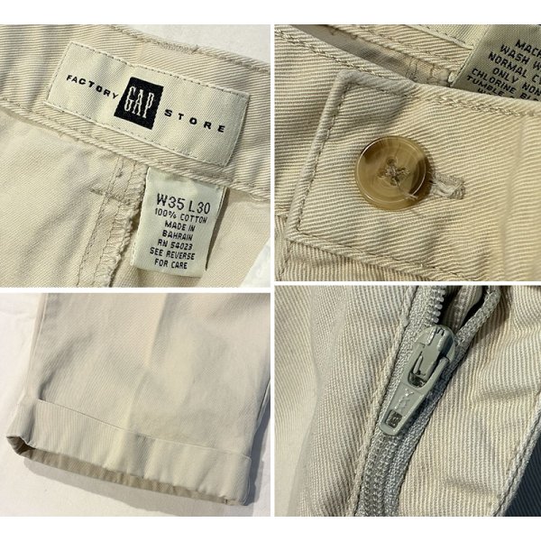 画像2: 【ビンテージ】【ギャップ】【GAP】ギャップ【ベージュ】【2タック】【コットンパンツ】【35×30】 