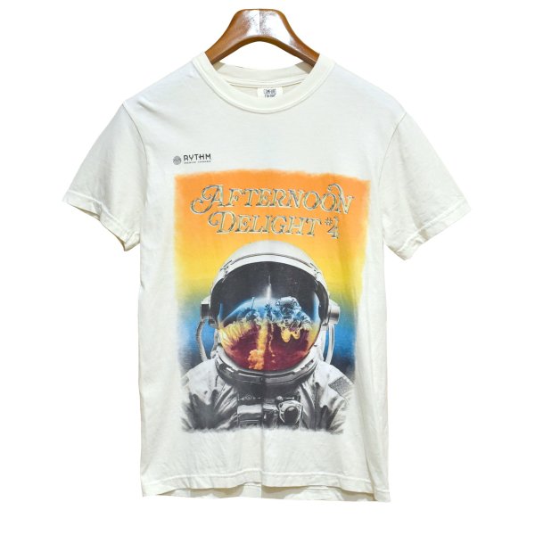 画像2: 【ビンテージ】【Comfort Colors】コンフォートカラーズ【クリーム色】AFTERNOON【宇宙飛行士】プリント【Tシャツ】【サイズS】 
