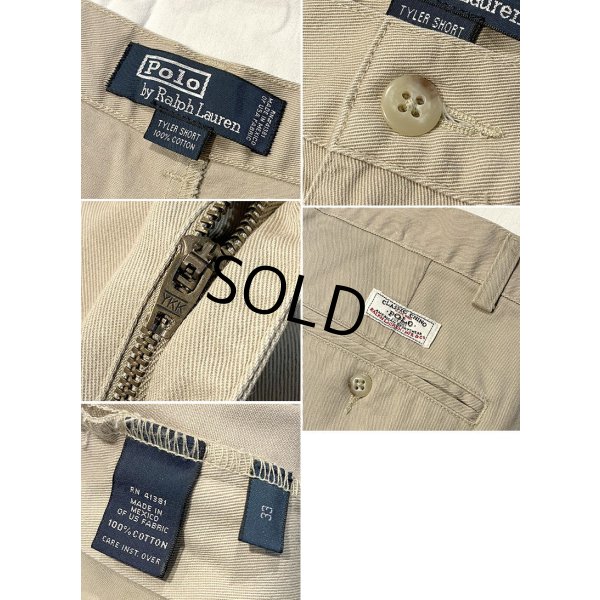 画像2: 90's ビンテージ【POLO RALPH LAUREN】オールドラルフローレン【ベージュ】tyler short【２タック】ショートパンツ【短パン】【コットンショーツ】【W33】 