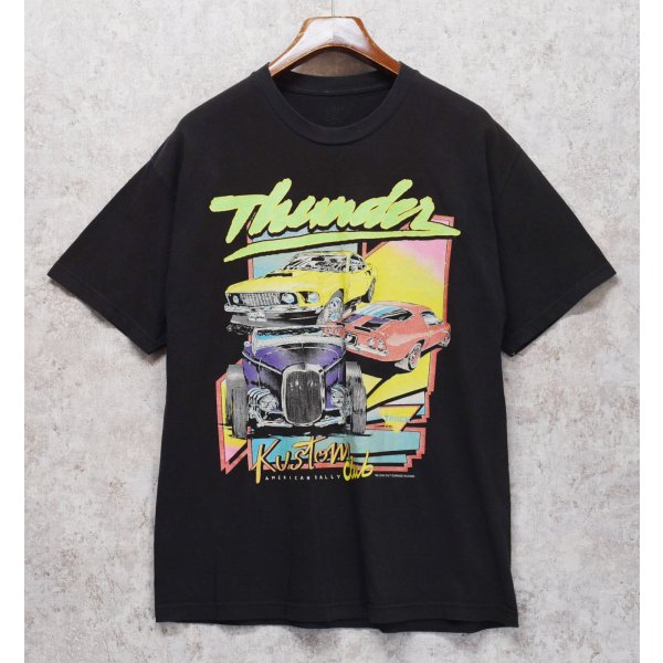 画像2: 00's~【USA製】ビンテージ【J.GALT】ジョンガルト【Thunder Kustom Club】アメリカンラリー【黒】【Tシャツ】【ワンサイズ】 