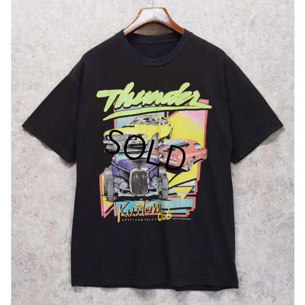 画像2: 00's~【USA製】ビンテージ【J.GALT】ジョンガルト【Thunder Kustom Club】アメリカンラリー【黒】【Tシャツ】【ワンサイズ】 