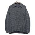 画像1: 【USA製】【Moda MONDO】【黒ｘ白】ストライプ【レーヨンシャツ】【サイズL】<br> (1)