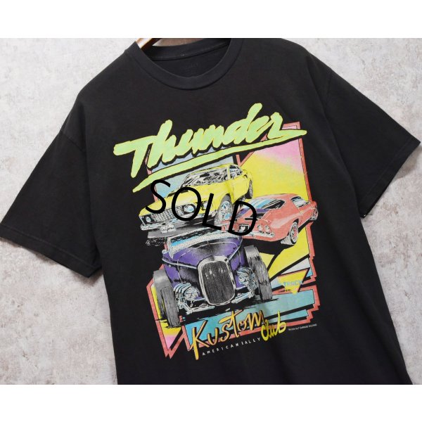 画像1: 00's~【USA製】ビンテージ【J.GALT】ジョンガルト【Thunder Kustom Club】アメリカンラリー【黒】【Tシャツ】【ワンサイズ】 