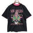 画像1: ほぼ未使用 USA製【DIPORT】【黒ｘピンク】NEW ORLEANS french quarter【二重袖】【Tシャツ】【サイズM】<br> (1)