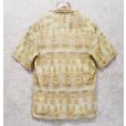 画像3: ビンテージ【pierre cardin】ピエールカルダン【花 葉】総柄【ベージュｘ薄緑】【半袖】開襟シャツ【オープンカラーシャツ】サイズM<br> (3)