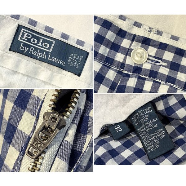 画像2: 【ラルフローレン】【紺×白】【ギンガムチェック】【ショートパンツ】コットンパンツ 【短パン】【ショーツ】【W32】 