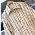 画像3:  ビンテージ【WILKINSONS】ベージュｘ総柄 シャツ  US16-34<br> (3)
