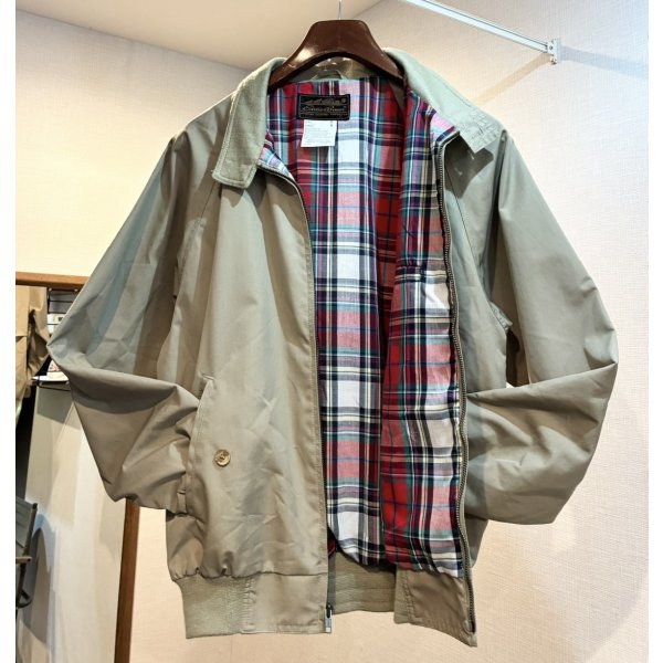 画像3: ~90's ビンテージ【エディーバウアー】【Eddie Bauer】【ベージュｘ裏地赤チェック】 ジップアップブルゾン【サイズM】 