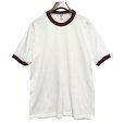 画像1: 【デッドストック】90's USA製 ビンテージ【SOFFE】ソフィー 【白xリブエンジ】【無地】【リンガーTシャツ】サイズL<br> (1)