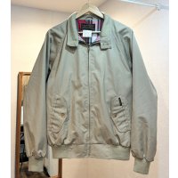 ~90's ビンテージ【エディーバウアー】【Eddie Bauer】【ベージュｘ裏地赤チェック】 ジップアップブルゾン【サイズM】 
