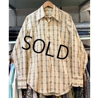  ビンテージ【WILKINSONS】ベージュｘ総柄 シャツ  US16-34 