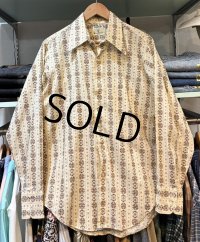  ビンテージ【WILKINSONS】ベージュｘ総柄 シャツ  US16-34 