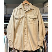 60’s【CREIGHT】【ビンテージ】ベージュ【マチ付き】【ワークシャツ】【サイズM程度】 