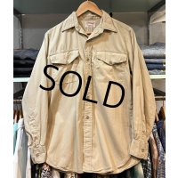 60’s【USA製】【CREIGHT】【ビンテージ】ベージュ【マチ付き】【ワークシャツ】【サイズM程度】 