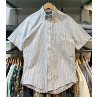 90's USA製【Select Edition】セレクトエディション【ビンテージ】【白×水色ストライプ】【半袖ボタンダウンシャツ】【US 15】  