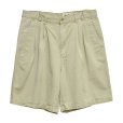 画像1: 90's【ビンテージ】【Eddie Bauer】エディーバウアー 【白タグ】【ベージュ】【２タック】【コットンショーツ】【短パン】【W34】<br> (1)