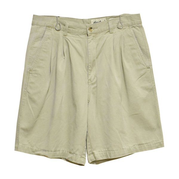 画像1: 90's【ビンテージ】【Eddie Bauer】エディーバウアー 【白タグ】【ベージュ】【２タック】【コットンショーツ】【短パン】【W34】 