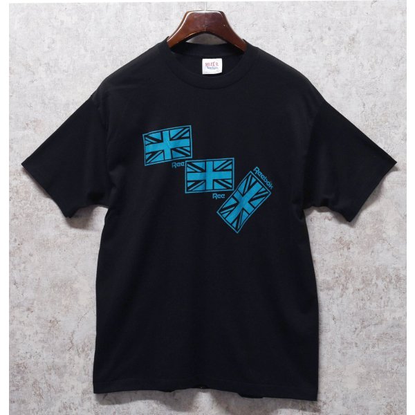 画像1: 90's【USA製】【ビンテージ】【Reebok】リーボック【黒×青ロゴ】【プリント】【Tシャツ】【サイズＸＬ】 