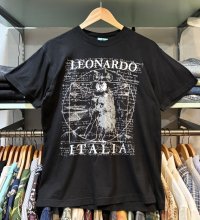 ビンテージ【zeus】ゼウス【レオナルドダヴィンチ】イタリア【黒】【Ｔシャツ】【サイズM】 