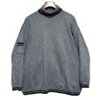 画像1: USA製【５２５】ビンテージ【霜降りグレーｘ黒リブボーダー】【コットンタートルネックセーター】【サイズＭ】<br> (1)