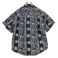 画像4: 90's~ ビンテージ【ROBERT STOCK】【紺】総柄 リネンｘコットン【半袖ボタンダウンシャツ】【サイズＭ】<br> (4)