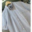 画像3: 90's〜 ビンテージ【ランズエンド】【LANDS' END】【青ｘ白】ギンガムチェック シアサッカー【半袖ボタンダウンシャツ】【サイズＳ】<br> (3)
