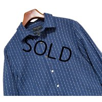 ビンテージ【BANANA REPUBLIC】バナナリパブリック【紺×白】ストライプ【リネンシャツ】【サイズS】 