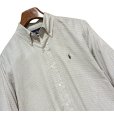 画像3: ビンテージ【ラルフローレン】POLO ralph lauren  ベージュｘ赤ｘ水色 チェック ボタンダウン【コットンシャツ】【サイズＭ】<br> (3)