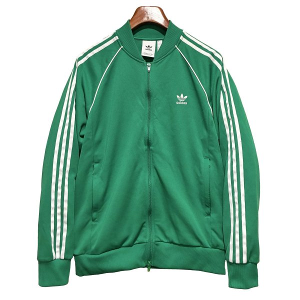 画像1: 【ビンテージ】【アディダス】adidas【緑×白ライン】ジャージ【トラックジャケット】【トラックジャージ】【サイズL】 