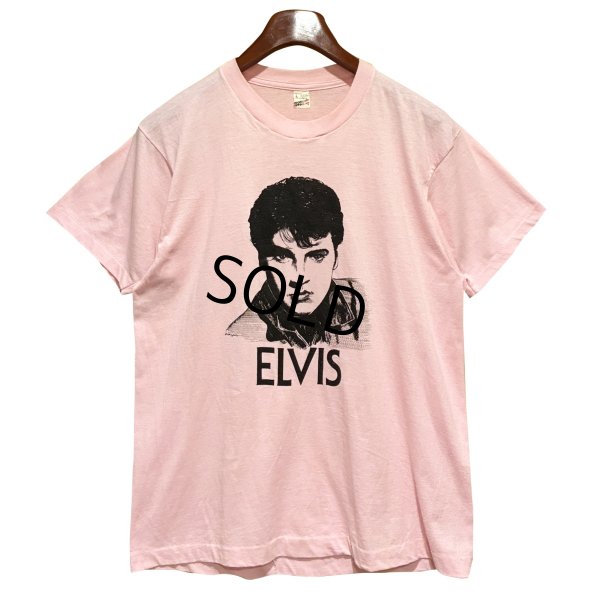 画像1: 80's【USA製】ビンテージ【SCREEN STARS】スクリーンスターズ【ELVIS】【エルヴィス】ピンク 【Tシャツ】【サイズL】 
