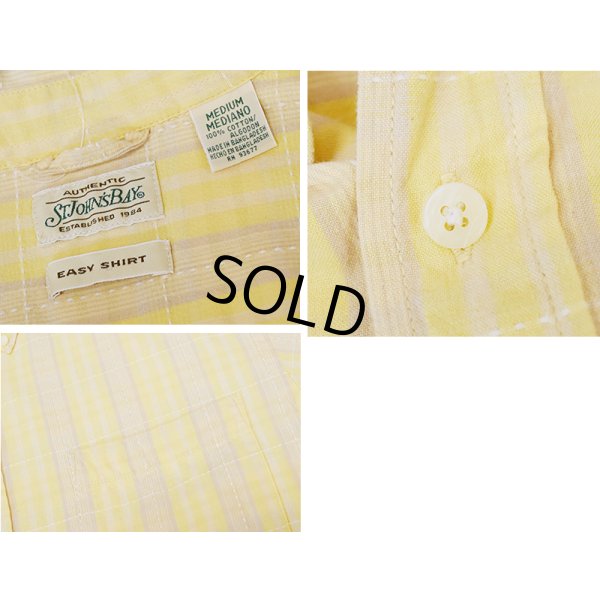 画像2: ビンテージ【St.John's Bay】セントジョンズベイ【EASY SHIRT】【黄色】チェック【ボタンダウンシャツ】半袖シャツ【サイズM】 