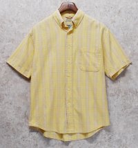 ビンテージ【St.John's Bay】セントジョンズベイ【EASY SHIRT】【黄色】チェック【ボタンダウンシャツ】半袖シャツ【サイズM】 