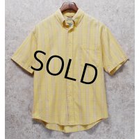 ビンテージ【St.John's Bay】セントジョンズベイ【EASY SHIRT】【黄色】チェック【ボタンダウンシャツ】半袖シャツ【サイズM】 