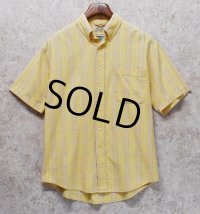 ビンテージ【St.John's Bay】セントジョンズベイ【EASY SHIRT】【黄色】チェック【ボタンダウンシャツ】半袖シャツ【サイズM】 