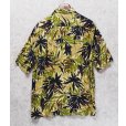 画像3: 90's【ビンテージ】【nautica】【ノーティカ】【レーヨン】茶系ｘ黒ｘ緑 【草柄】総柄【アロハシャツ】レーヨンシャツ【サイズL】<br> (3)