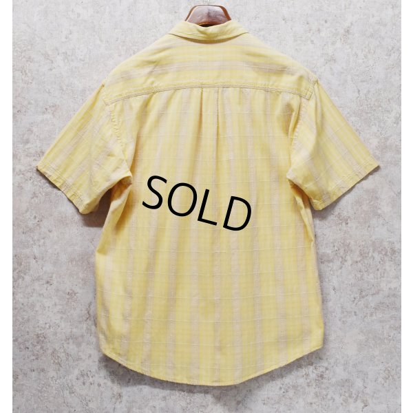 画像3: ビンテージ【St.John's Bay】セントジョンズベイ【EASY SHIRT】【黄色】チェック【ボタンダウンシャツ】半袖シャツ【サイズM】 