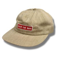 【デッドストック】USA製【ビンテージ】【NEW ENGLAND CAP SAVE THE BAY】【ベージュ】【コットンキャップ】【ＢＢキャップ】 