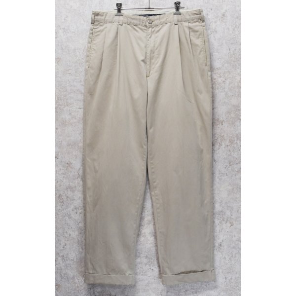 画像1: 90's~【ラルフローレン】POLO RALPH LAUREN【ベージュ】2タック【コットンパンツ】テーパードシルエット【36×32】 