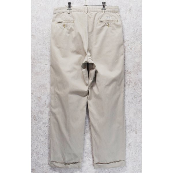 画像4: 90's~【ラルフローレン】POLO RALPH LAUREN【ベージュ】2タック【コットンパンツ】テーパードシルエット【36×32】 
