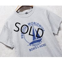 ビンテージ【GILDAN】【ギルダン】【prestige worldwide】ヨット【グレー】プリント【Tシャツ】【サイズL】 