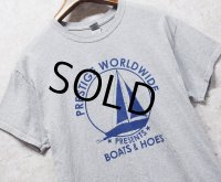 ビンテージ【GILDAN】【ギルダン】【prestige worldwide】ヨット【グレー】プリント【Tシャツ】【サイズL】 