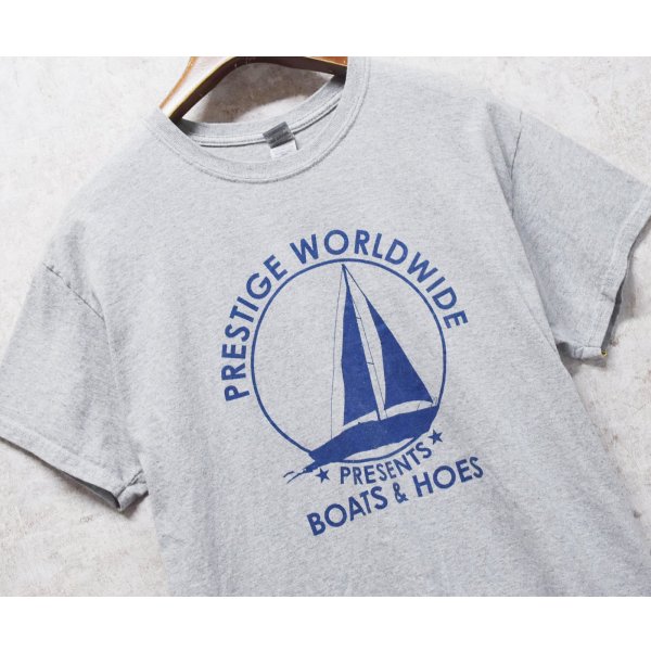 画像1: ビンテージ【GILDAN】【ギルダン】【prestige worldwide】ヨット【グレー】プリント【Tシャツ】【サイズL】 