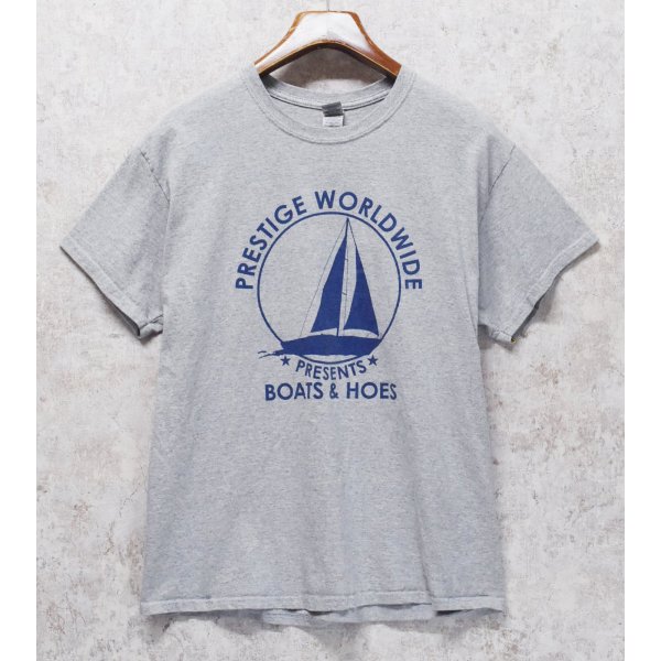 画像2: ビンテージ【GILDAN】【ギルダン】【prestige worldwide】ヨット【グレー】プリント【Tシャツ】【サイズL】 