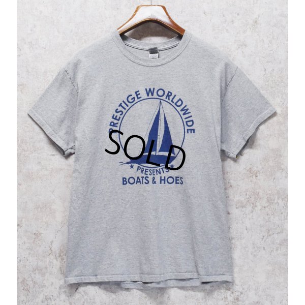 画像2: ビンテージ【GILDAN】【ギルダン】【prestige worldwide】ヨット【グレー】プリント【Tシャツ】【サイズL】 